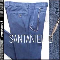 交渉済新品SANTANIELLOサンタニエッロロゴチェーン伊ネイビーパンツ46 交渉済新品SANTANIELLOサンタニエッロロゴチェーン伊ネイビーパンツ46