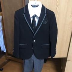 卒園式 入学式 男の子 フォーマルスーツ 120 ブラック 7点セットのサムネイル