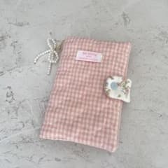 A6バインダー&バインダーカバーセット　韓国　ハートギンガムチェック　小花ブルー A6バインダー&バインダーカバーセット 韓国 ハートギンガムチェック