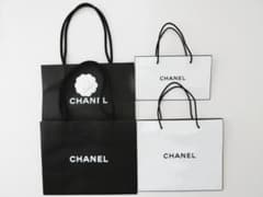 CHANEL ショッパー ショップ袋 黒白 4点セット - メルカリ