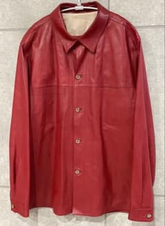 Ermenegildo Zegna ライダースジャケット 50 ラムレザー Ermenegildo Zegna 羊革 ラムレザー レザージャケット 赤 50 - メルカリ