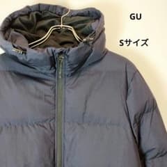 GUフード付きダウンジャケット ネイビーメンズSサイズ美品綺麗のサムネイル