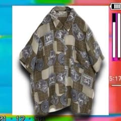半袖 柄シャツ ガラシャツ 総柄 アートシャツ ヨーロピアン 井口理 菅田将暉のサムネイル