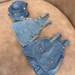 デニムワンピースとショートパンツセットのサムネイル
