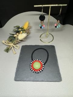 Thumbnail of ビーズ刺繍ヘアゴム❤︎ヴィヴィットピンク