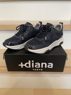美品】＋diana プラスダイアナ スタッズ ダッド スニーカー ネイビー 