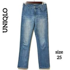 2123 Uniqlo Jeans Straight Denim Pants Bottoms Size 25 Blue