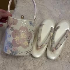 花柄和装用バッグと草履セットのサムネイル
