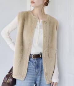JOURNAL STANDARD ダブルフェイスフェザークルーネックベストのサムネイル