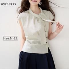 ONEP STAR 半袖ブラウス ストライプ柄 Lサイズのサムネイル