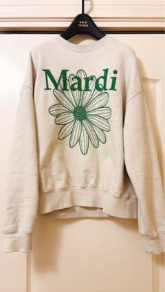 マルディメクルディ　Mardi 花柄グレー スウェット　　グリーンのサムネイル
