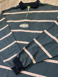 HUFハーフジップボーダーラガーシャツ[XL{のサムネイル
