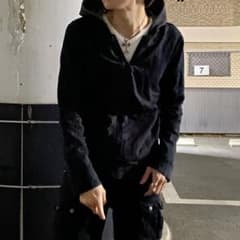 00s Calvin Klein リバーシブルパーカー ジップ ロゴ KA36