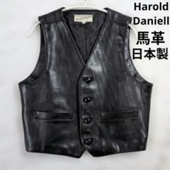 極美品★Harold Daniell ホースレザーベスト F 黒 日本製 馬革 極美品☆Harold Daniell ホースレザーベスト F 黒 日本製 馬革 - メルカリ