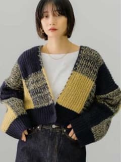 KBF♡BIGチェックショートカーディガンのサムネイル