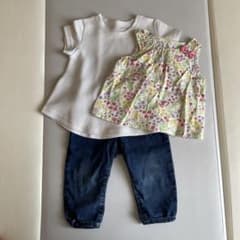 女の子80cmデニムとTシャツ2枚セットのサムネイル