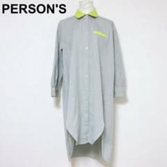 PERSON'S パーソンズ 長袖 シャツワンピース ストライプ ロング 羽織り