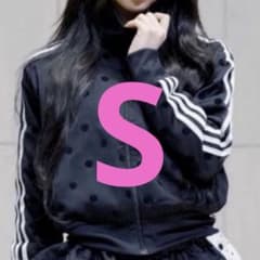 adidas サテン ポルカトラックトップ BLACK S - メルカリ