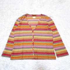 ✩.*˚ミッソーニ✩.*˚最高級オレンジタグ！ジグザグ柄カーディガン MISSONI ミッソーニ カーディガン オレンジタグ マルチカラー ニット