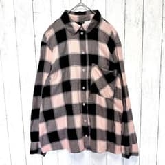 H&M チェックシャツ 長袖 M ブラック ピンク レディース カジュアル