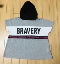 BISKEE 半袖パーカー 160(M) グレー ブラックのサムネイル
