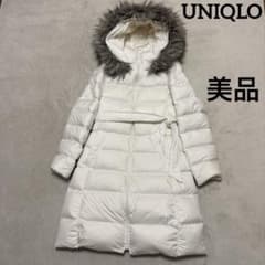 【極美品】UNIQLO ダウンコート 白 S フォックス風ファー 美品 ユニクロ ファーフード付ダウンコート 白 S - メルカリ
