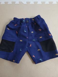 恐竜柄 ハーフパンツ ネイビー 100cmのサムネイル