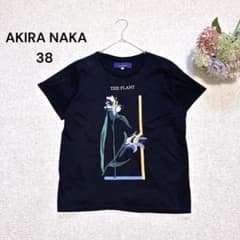 アキラナカAKIRANAKA】花柄刺繍 半袖Tシャツ カットソー 黒 38 - メルカリ