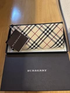 BURBERRY ニューチェックシリーズ ペンポーチ (M) 黒のサムネイル