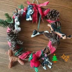 ♥️お値下げ♥️ワンコ／わんこ のクリスマスリース