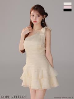 ROBE de FLEURS ワンショルダーフリルドレス Sのサムネイル