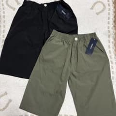 新品タグ付き　男の子　160サイズ　ハーフパンツ　2枚セット　黒　カーキのサムネイル