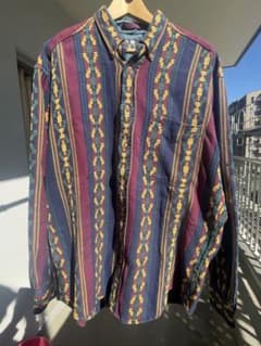 90s SIEG コットン ストライプ柄シャツのサムネイル