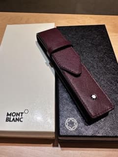 MONT BLANC バーガンディ レザー 筆箱 MONT BLANC バーガンディ レザー 筆箱 - メルカリ