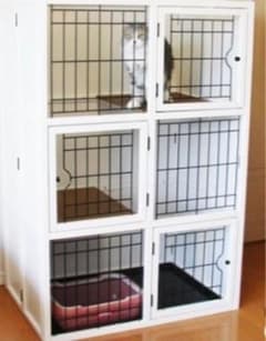 ③廃盤品 希少ナチュラルワン☆彡木製キャット猫おやすみケージ（３段ナチュラル色） ②廃盤品 希少ナチュラルワン☆彡木製キャット猫ケージ（3段ホワイト