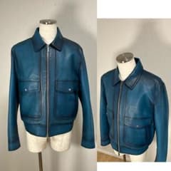 美品 Berluti カーフスキン レザー テーラードジャケット 2XL 黒 美品 Berluti カーフスキン レザー テーラードジャケット 2XL 黒 美品