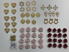ハンドメイド用 金属チャーム 薔薇パーツ まとめ売りのサムネイル