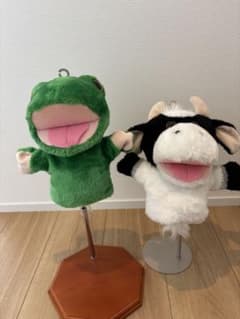 パペットマペット カエル・ウシ ハンドパペット＋うさぎパペット 3点セットのサムネイル
