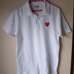 PLAY COMME des GARCONS ポロシャツ ホワイト M - メルカリ