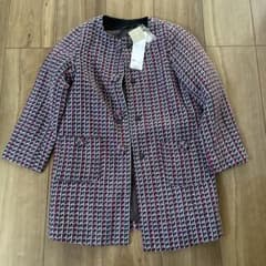 【新品】キッズ ノーカラーツイーディコート　サイズ120のサムネイル