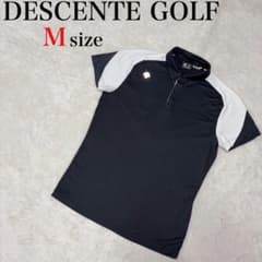 DESCENTE GOLF g-arc ポロシャツ ブラック ホワイト Mサイズ - メルカリ