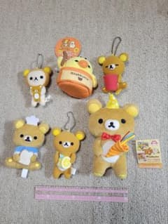 リラックマ ぬいぐるみ ストラップ 6点セットのサムネイル