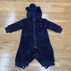POLO Baby ボア フード付き カバーオール ネイビー 70cmのサムネイル