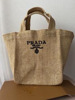 PRADA ノベルティ カゴバッグ・ミニトークバッグ・ベージュ [未使用品 