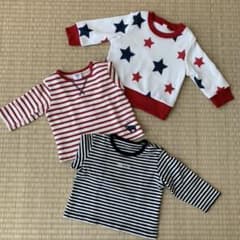 70 子供服長袖 トップス3着 まとめ売りのサムネイル