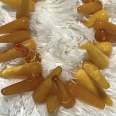 琥珀 ロングネックレス ミックス ロイヤルアンバー 蜜蝋 - メルカリ