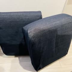 無印 パーツ ソファ本体用 座クッション 2個 デニム生地カバー付き