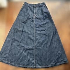 【美品】GU デニムフレアスカート L 着用少なめ 体型カバー シルエット綺麗のサムネイル