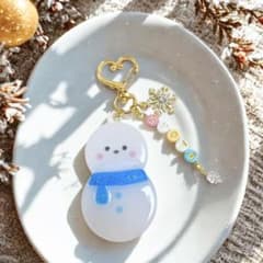 NO.4 雪だるまチャーム　名前入り　青　ブルー　SnowManのサムネイル