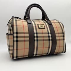 ✨極美品✨☘️Burberry☘️✨ミニボストン✨ノバチェック✨シャドーホース✨ 箱付き✨ バーバリー ミニボストン ロゴプレート ノバチェック